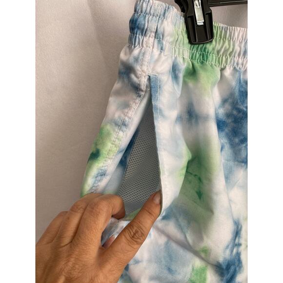Blue and Green Tie-Dye Swim Trunks - Picture 2 of 7